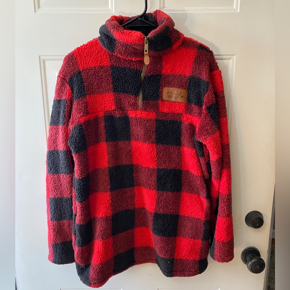 Buffalo Plaid Sherpa pullover
